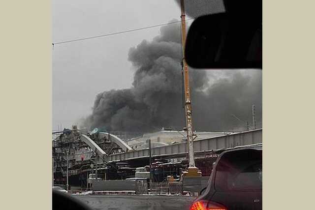 В центре Москвы начался мощный пожар